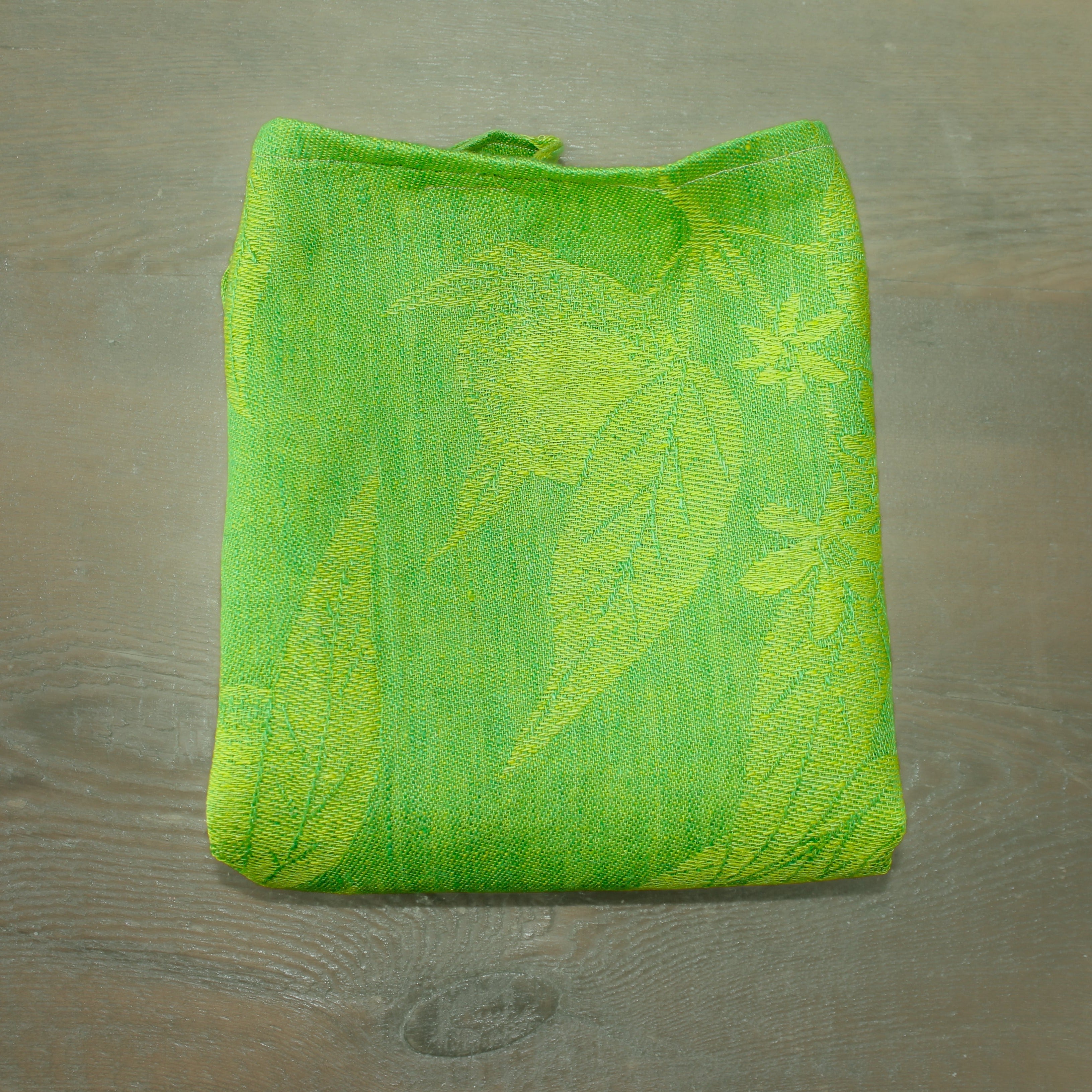 Sullivan tea towel linen jacquard parrot green